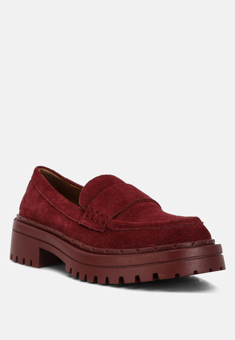 Honora Suede Chunky Loafers - Tigbul's Variety Fashion Shop