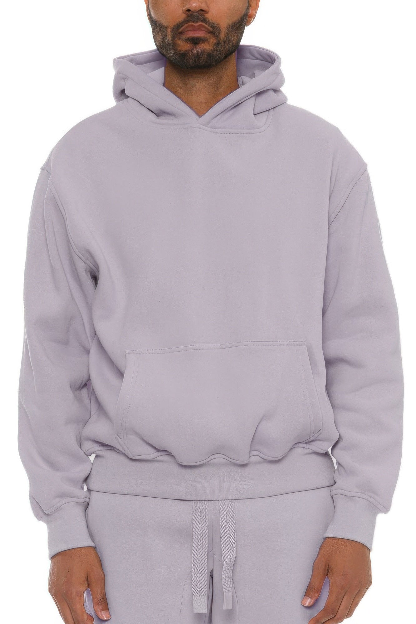 Herren Hoodie aus Baumwollmischung, mauve/lila, mit Kapuze und Kängurutasche
