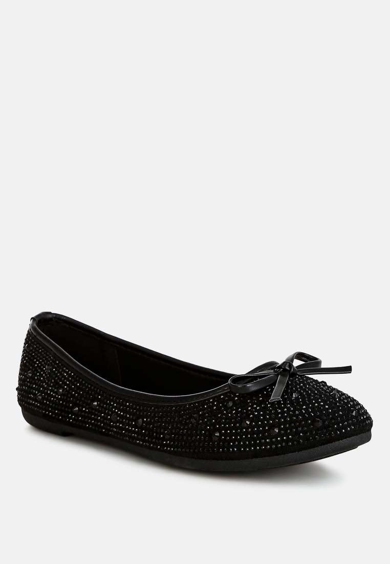 Hosana Rhinestones And Stud Embellished Ballet Flats - Tigbul's Variety Fashion Shop