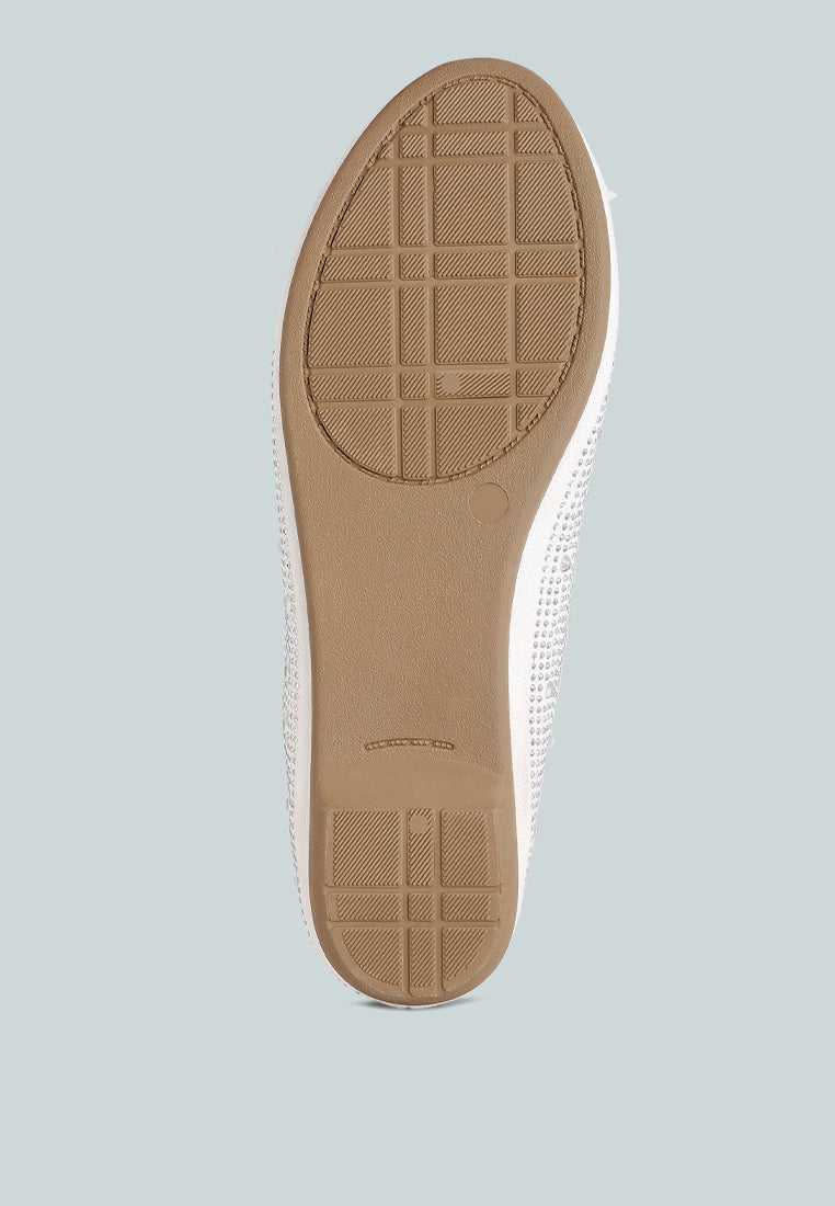 Hosana Rhinestones And Stud Embellished Ballet Flats - Tigbul's Variety Fashion Shop