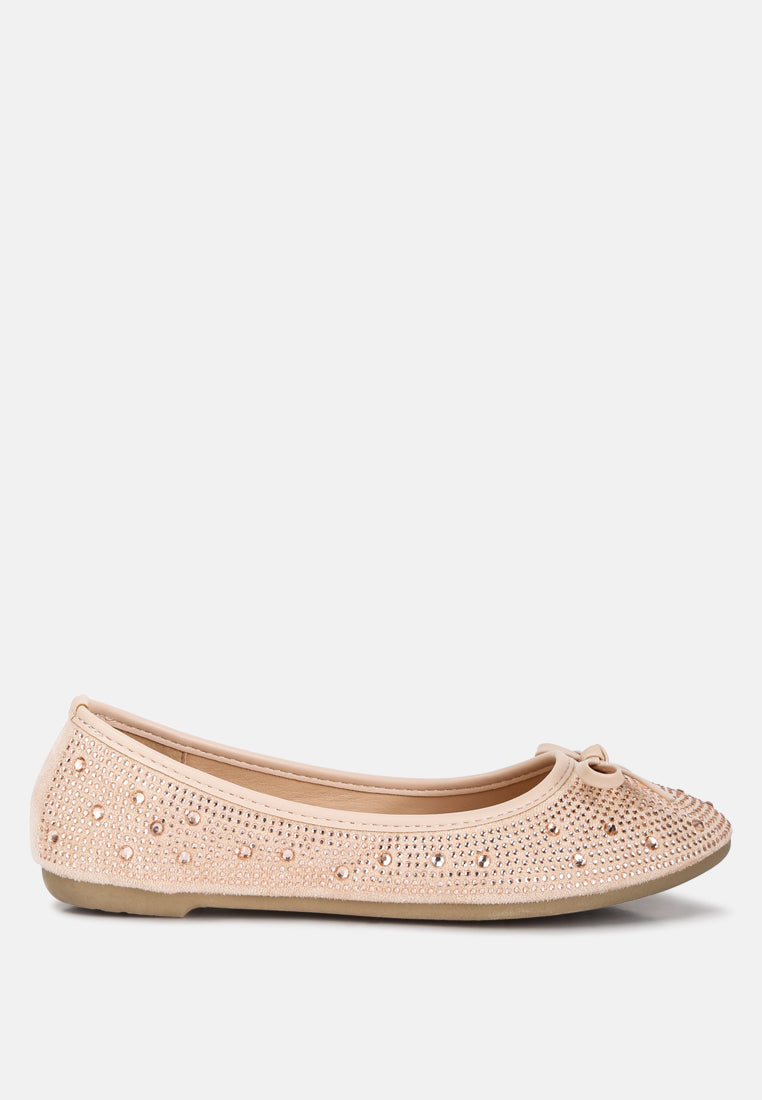 Hosana Rhinestones And Stud Embellished Ballet Flats - Tigbul's Variety Fashion Shop