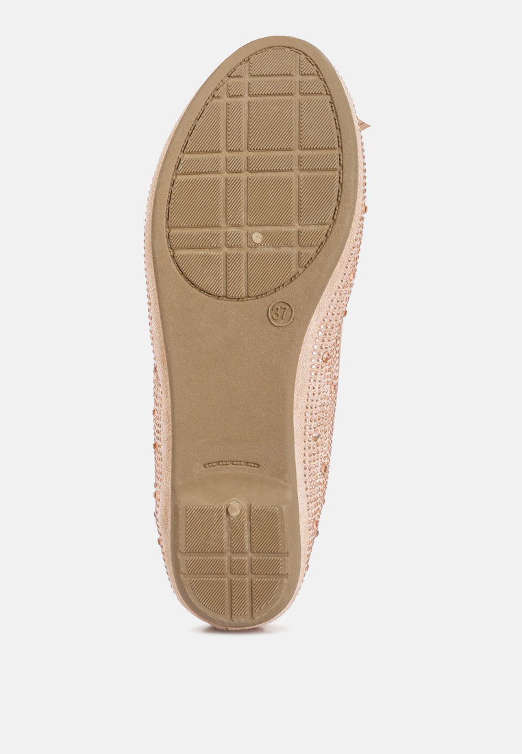 Hosana Rhinestones And Stud Embellished Ballet Flats - Tigbul's Variety Fashion Shop