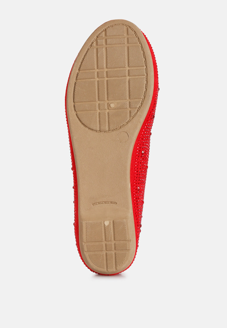 Hosana Rhinestones And Stud Embellished Ballet Flats - Tigbul's Variety Fashion Shop