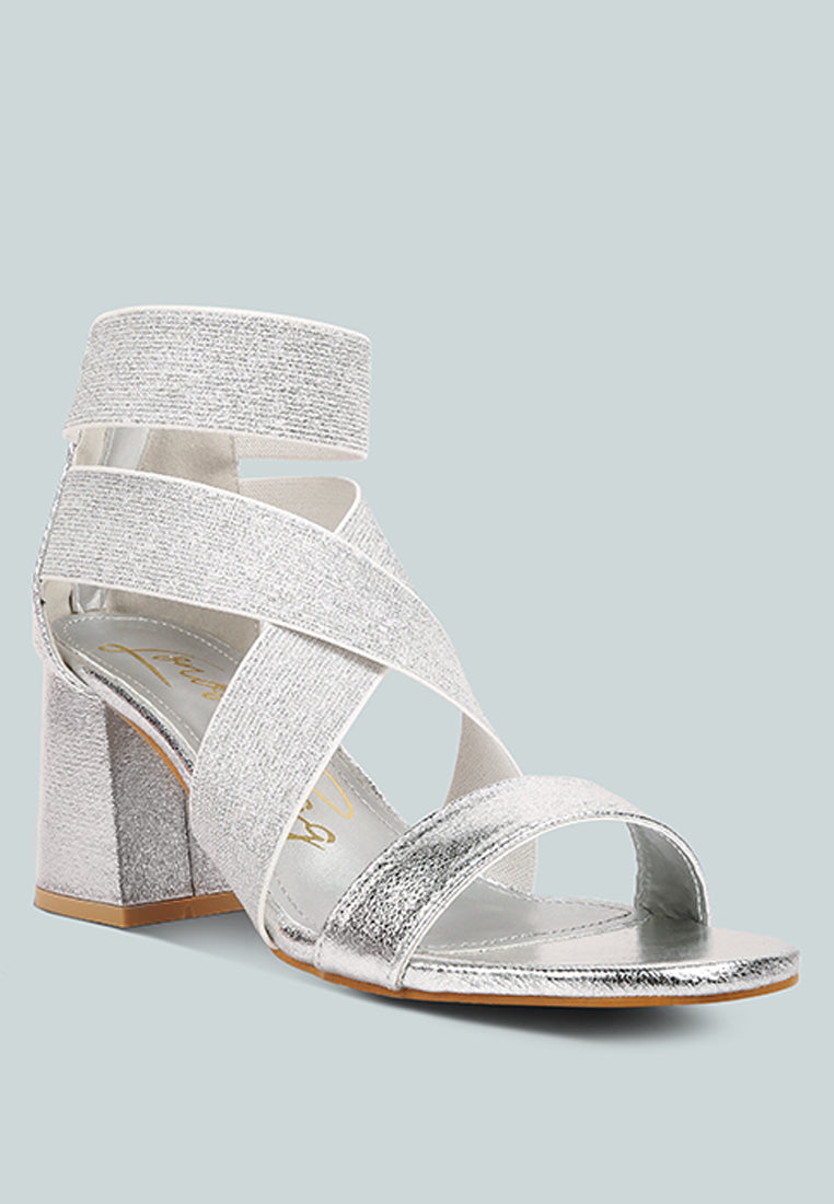 Huskies Metallic Faux Leather Block Heel Sandals - Tigbul's Variety Fashion Shop