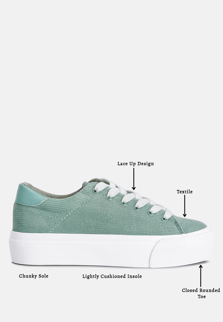 Hyra Solid Flatform Canvas Sneakers - Tigbul's Variety Fashion Shop