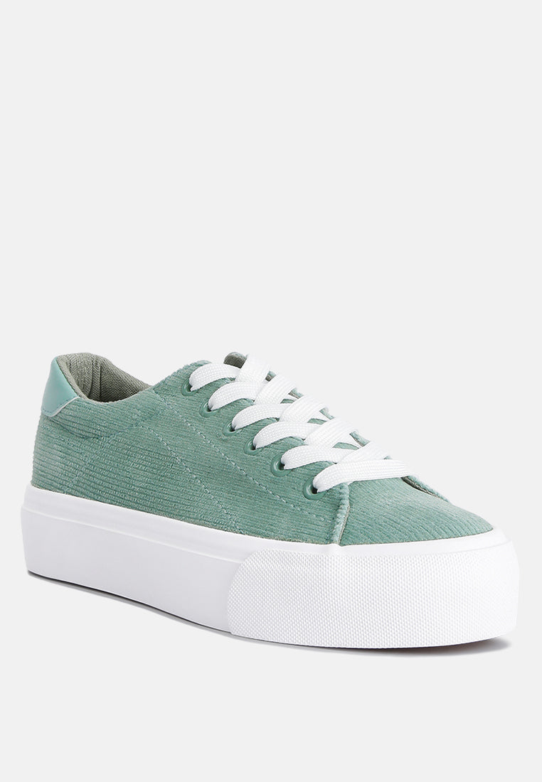 Hyra Solid Flatform Canvas Sneakers - Tigbul's Variety Fashion Shop