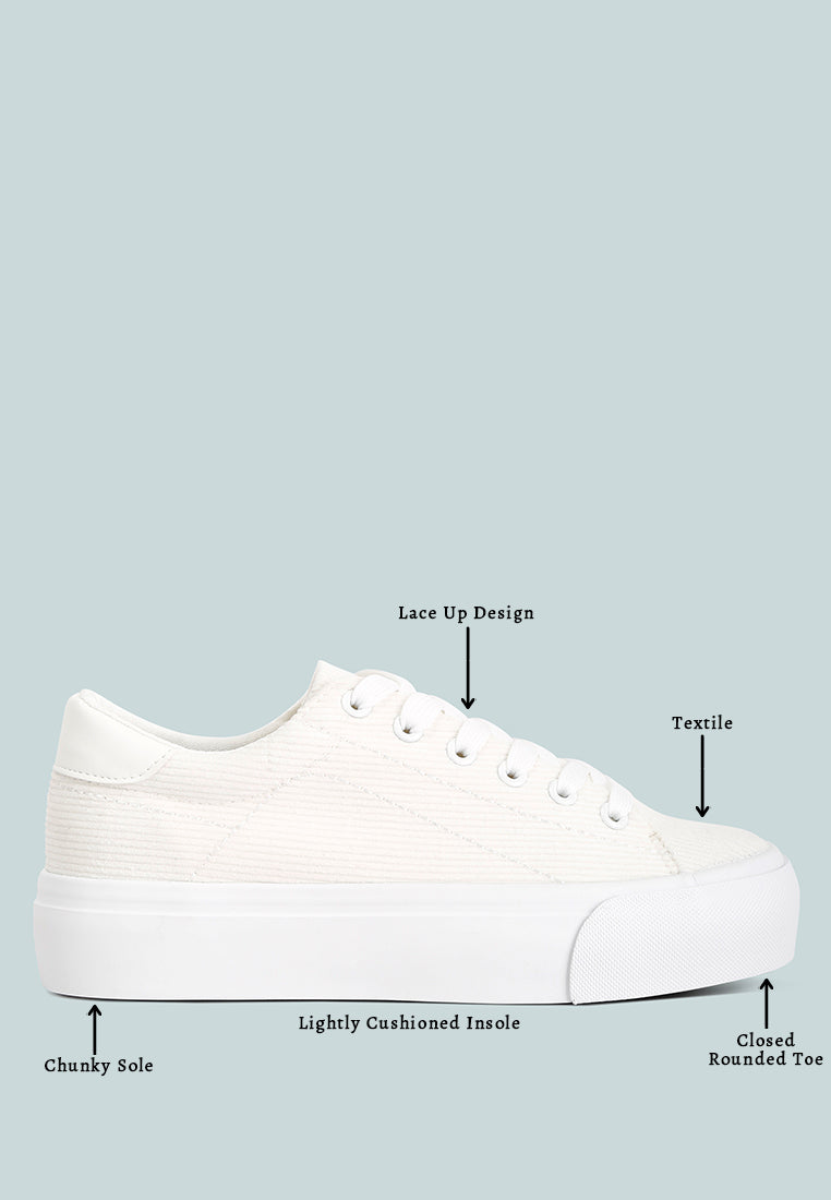 Hyra Solid Flatform Canvas Sneakers - Tigbul's Variety Fashion Shop