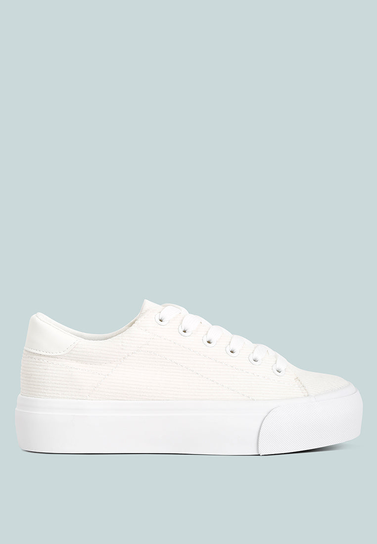Hyra Solid Flatform Canvas Sneakers - Tigbul's Variety Fashion Shop