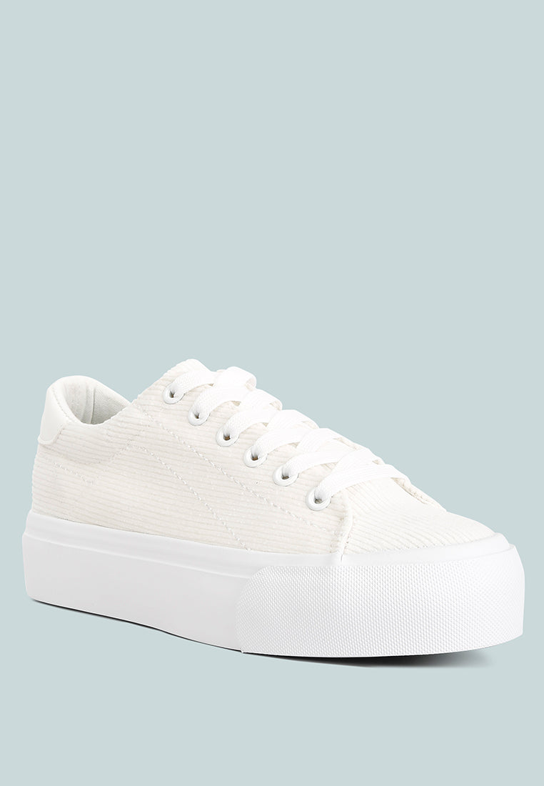 Hyra Solid Flatform Canvas Sneakers - Tigbul's Variety Fashion Shop