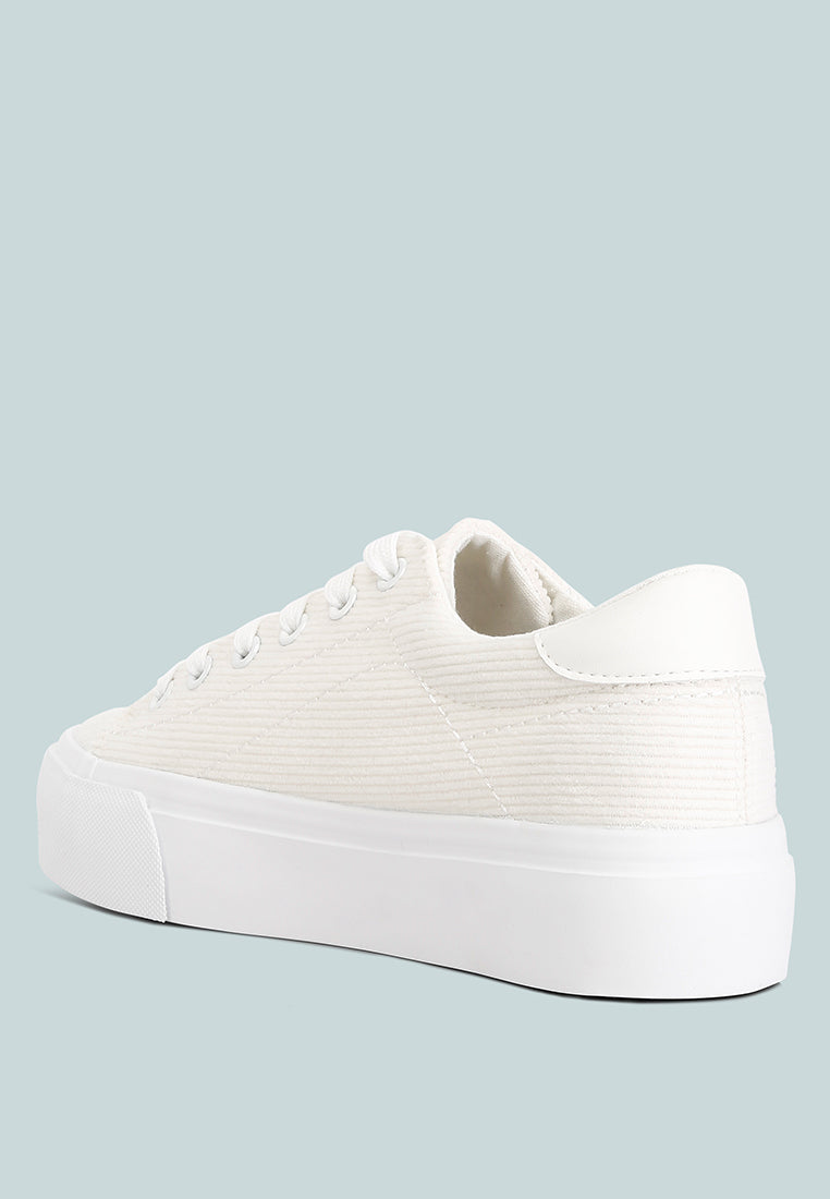 Hyra Solid Flatform Canvas Sneakers - Tigbul's Variety Fashion Shop
