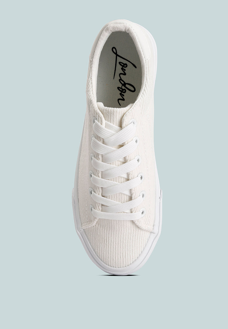 Hyra Solid Flatform Canvas Sneakers - Tigbul's Variety Fashion Shop