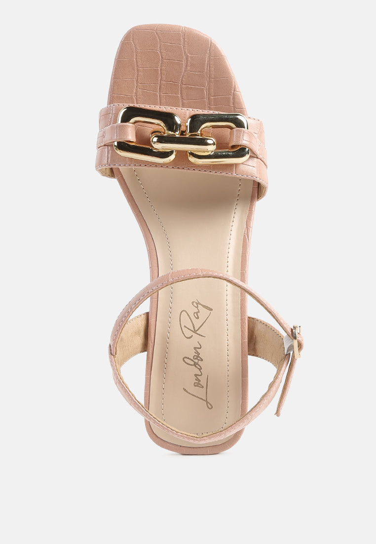 Icicle Clear Low Heel Metal Chain Sandals - Tigbul's Variety Fashion Shop