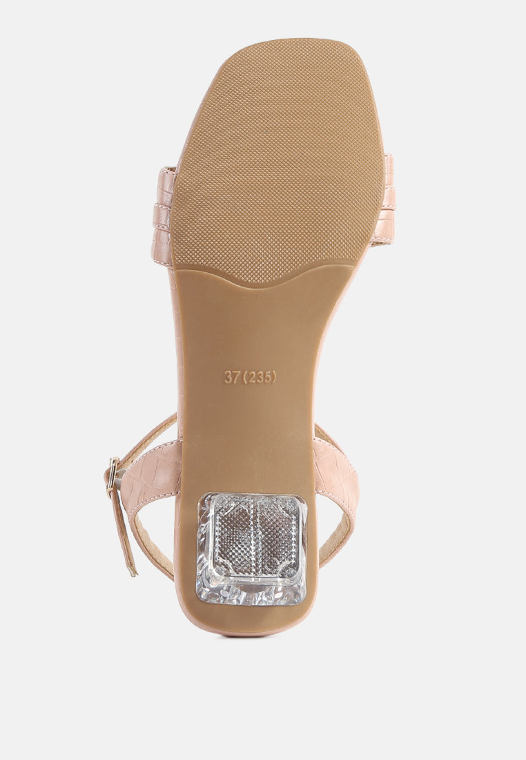 Icicle Clear Low Heel Metal Chain Sandals - Tigbul's Variety Fashion Shop