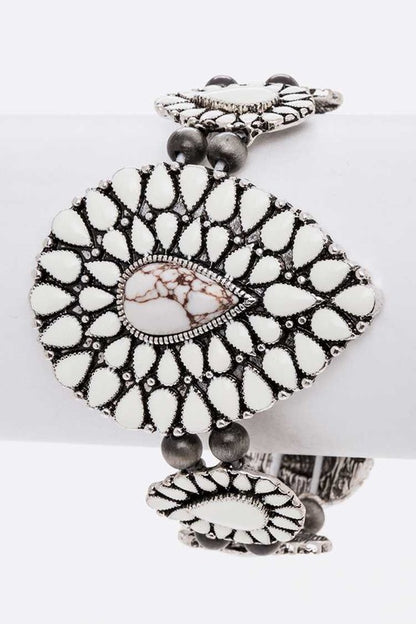 Iconic Stone Enamel Western Stretch Bracelet - Tigbul's Variety Fashion Shop