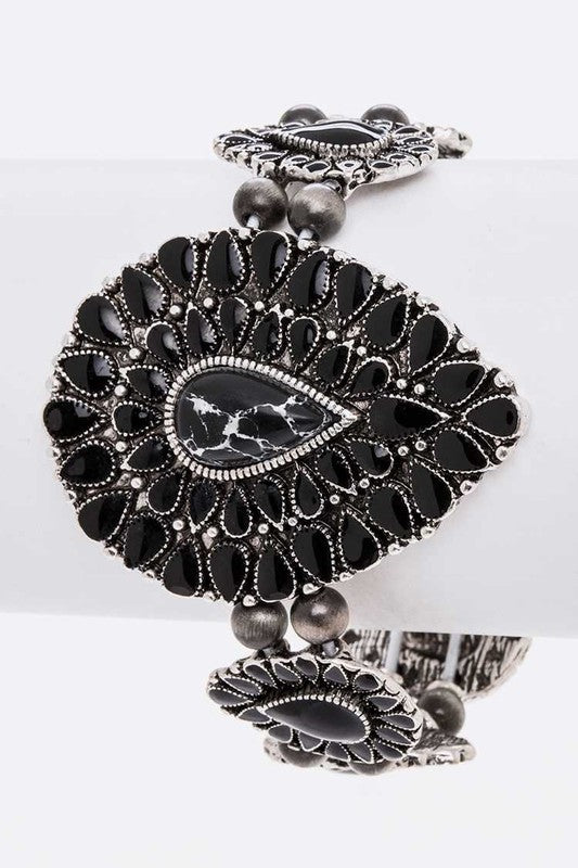 Iconic Stone Enamel Western Stretch Bracelet - Tigbul's Variety Fashion Shop