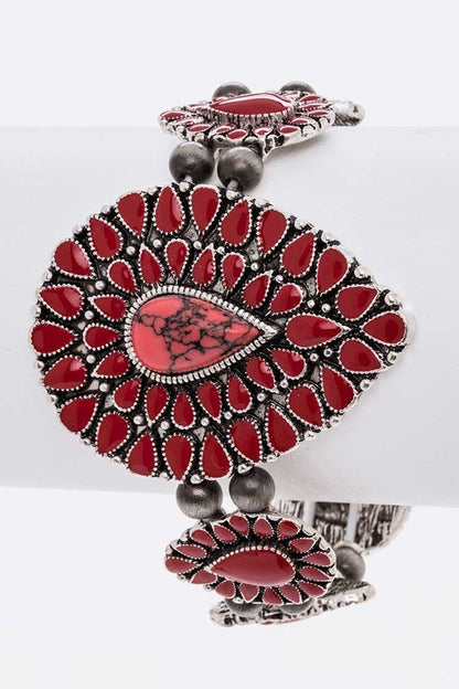 Iconic Stone Enamel Western Stretch Bracelet - Tigbul's Variety Fashion Shop