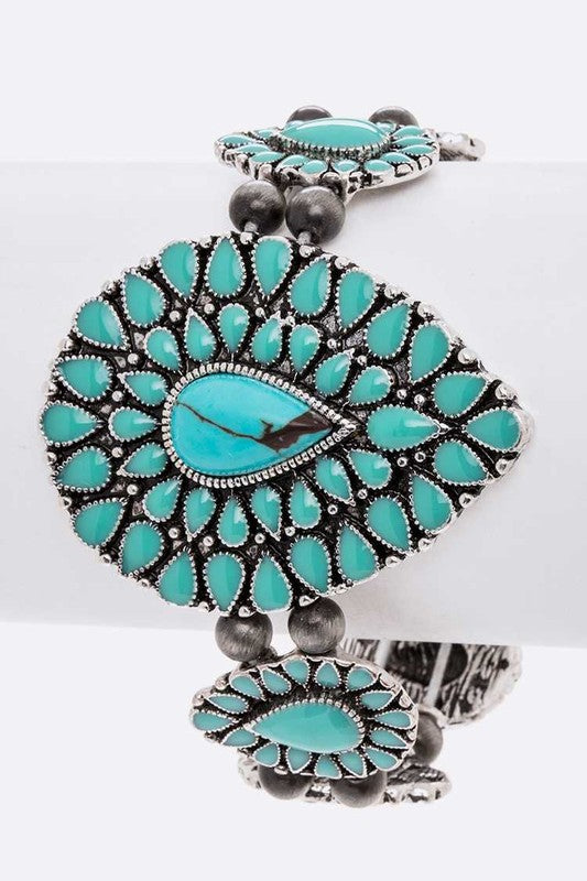 Iconic Stone Enamel Western Stretch Bracelet - Tigbul's Variety Fashion Shop