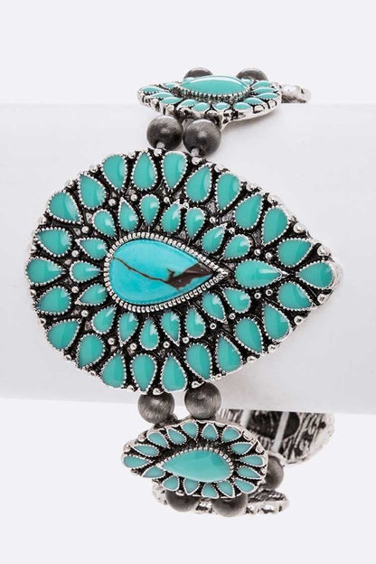 Iconic Stone Enamel Western Stretch Bracelet - Tigbul's Variety Fashion Shop