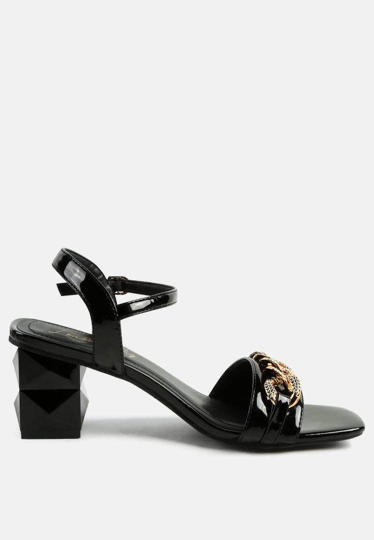 Illusion Metal Chain Link Fantasy Heel Sandals - Tigbul's Variety Fashion Shop