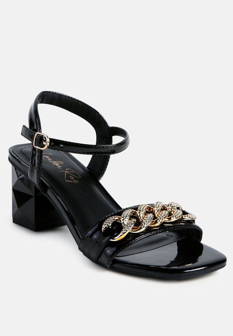 Illusion Metal Chain Link Fantasy Heel Sandals - Tigbul's Variety Fashion Shop