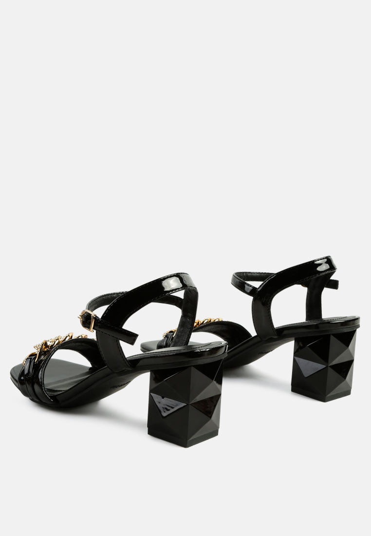 Illusion Metal Chain Link Fantasy Heel Sandals - Tigbul's Variety Fashion Shop