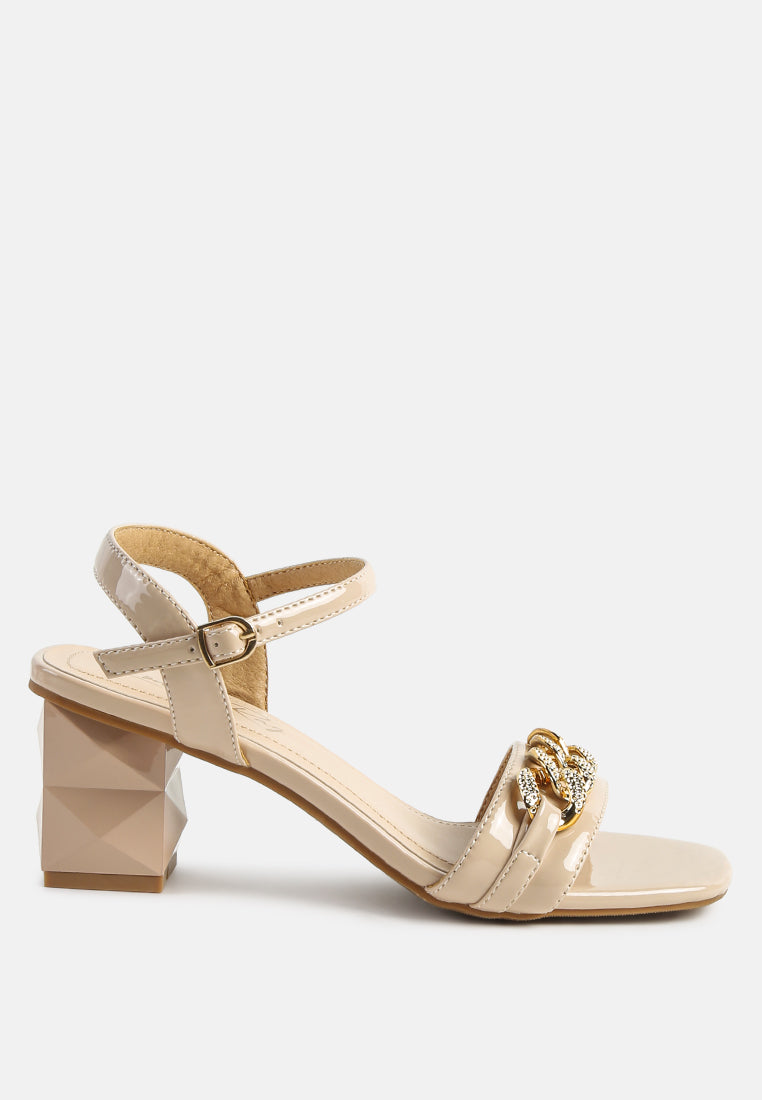 Illusion Metal Chain Link Fantasy Heel Sandals - Tigbul's Variety Fashion Shop