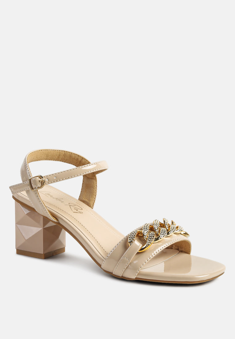 Illusion Metal Chain Link Fantasy Heel Sandals - Tigbul's Variety Fashion Shop