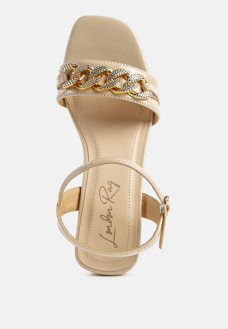 Illusion Metal Chain Link Fantasy Heel Sandals - Tigbul's Variety Fashion Shop