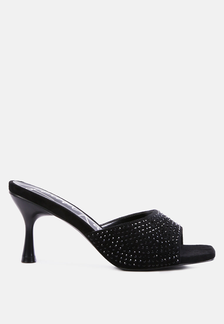 Imprint Heat Set Diamante Slip On Sandals - Tigbul's Variety Fashion Shop
