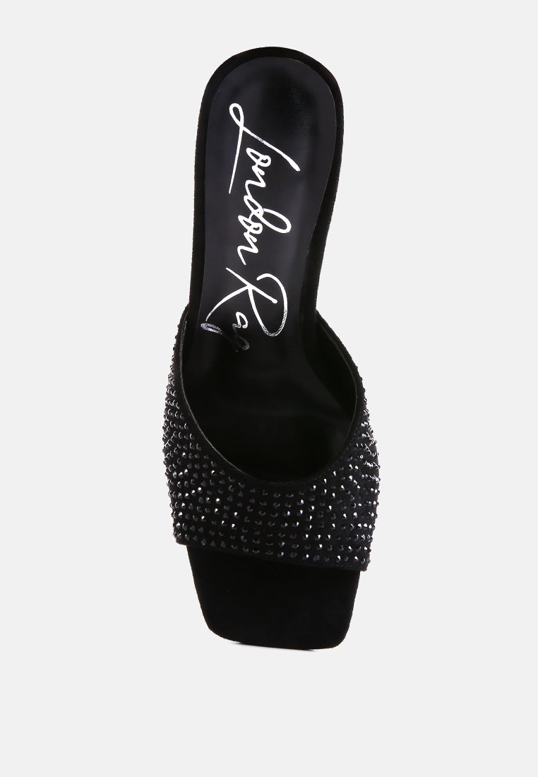 Imprint Heat Set Diamante Slip On Sandals - Tigbul's Variety Fashion Shop
