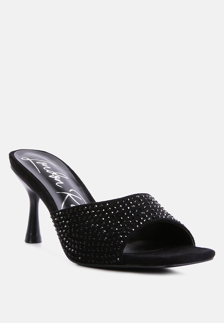 Imprint Heat Set Diamante Slip On Sandals - Tigbul's Variety Fashion Shop