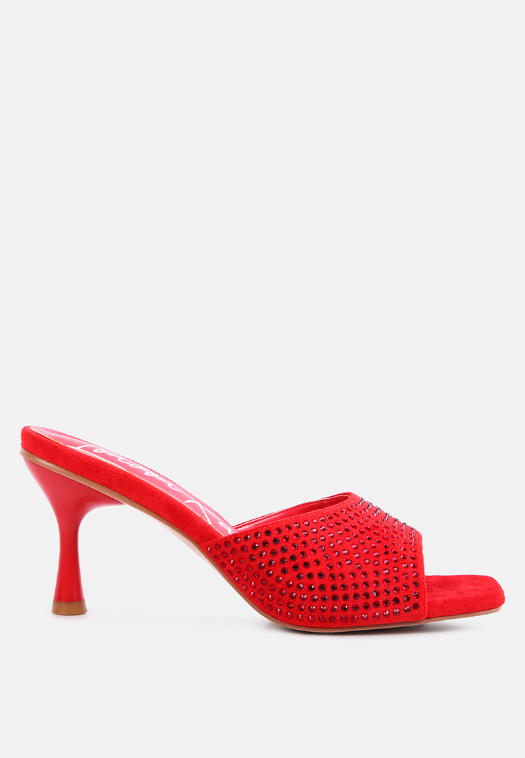 Imprint Heat Set Diamante Slip On Sandals - Tigbul's Variety Fashion Shop