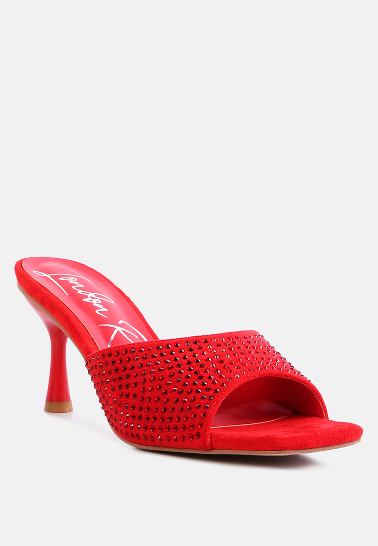 Imprint Heat Set Diamante Slip On Sandals - Tigbul's Variety Fashion Shop