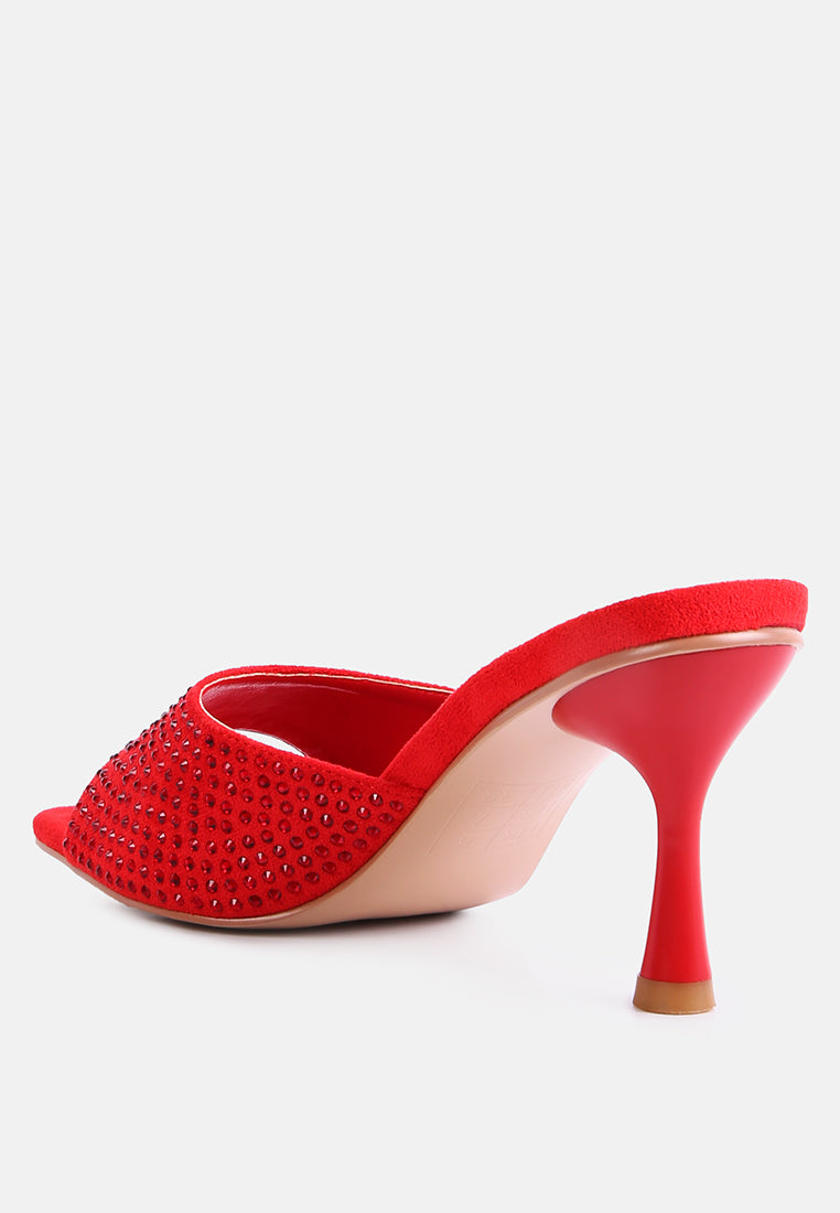 Imprint Heat Set Diamante Slip On Sandals - Tigbul's Variety Fashion Shop