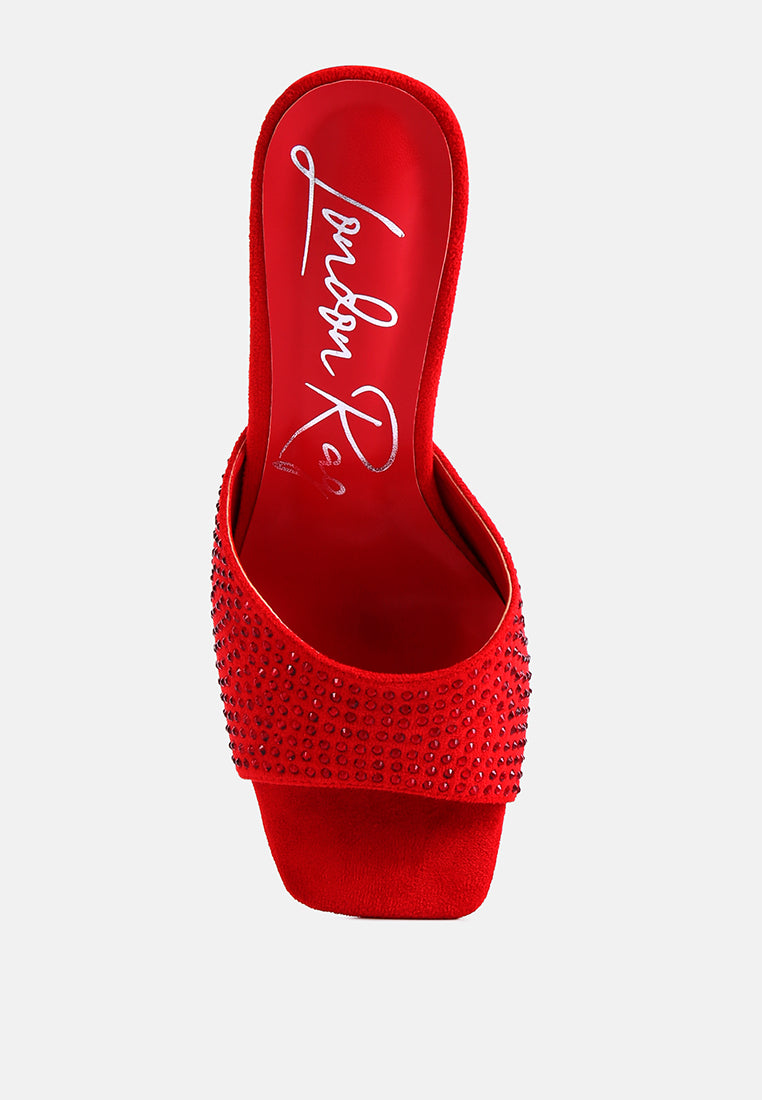 Imprint Heat Set Diamante Slip On Sandals - Tigbul's Variety Fashion Shop