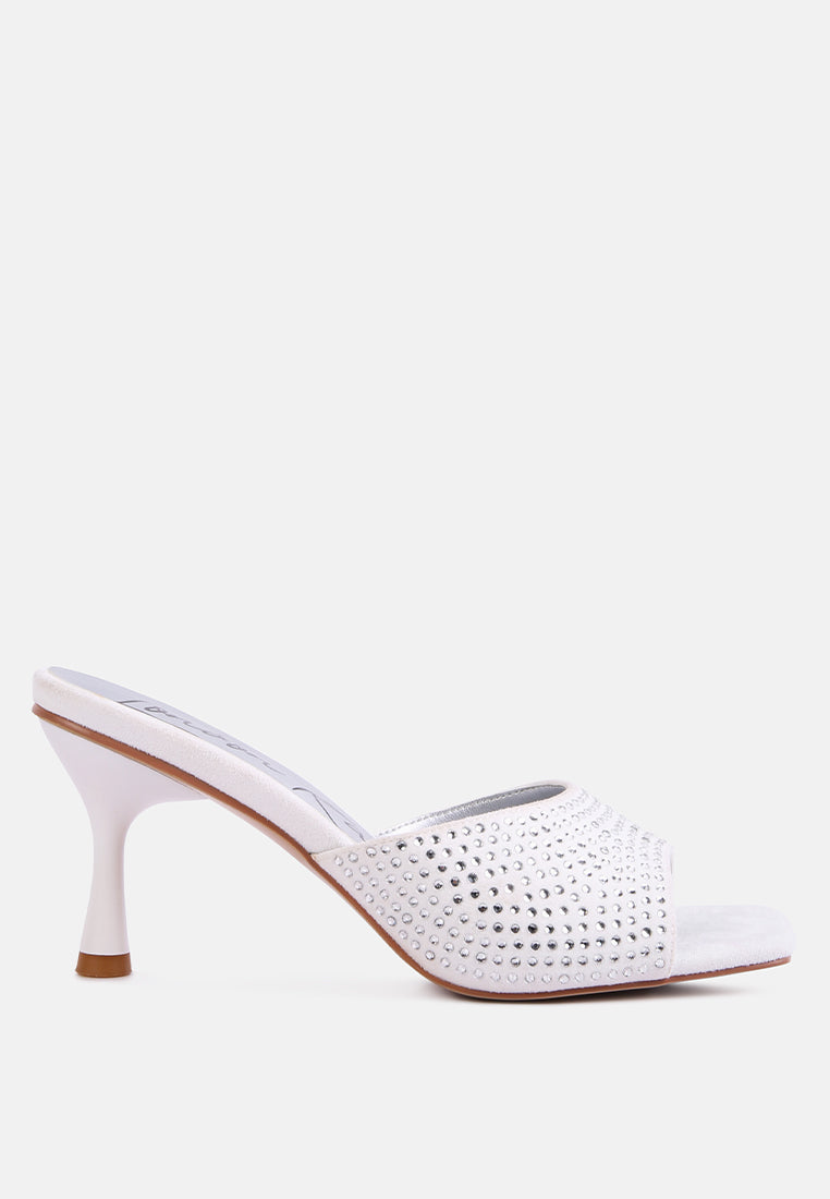 Imprint Heat Set Diamante Slip On Sandals - Tigbul's Variety Fashion Shop