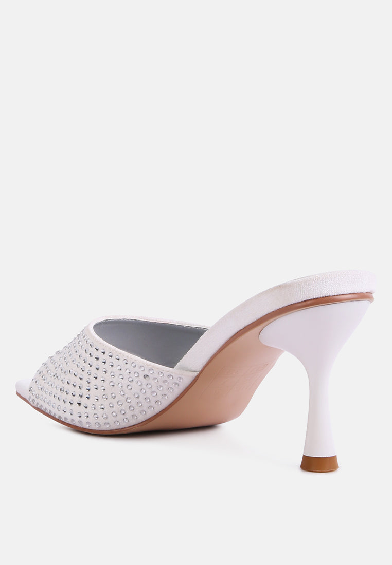 Imprint Heat Set Diamante Slip On Sandals - Tigbul's Variety Fashion Shop