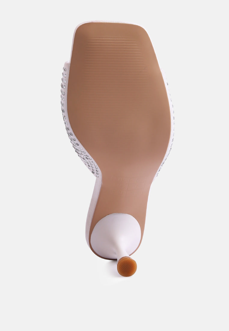 Imprint Heat Set Diamante Slip On Sandals - Tigbul's Variety Fashion Shop
