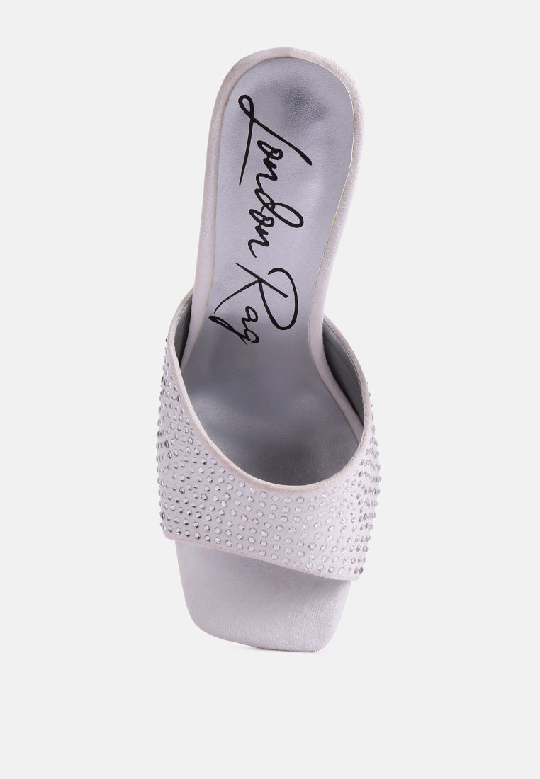 Imprint Heat Set Diamante Slip On Sandals - Tigbul's Variety Fashion Shop