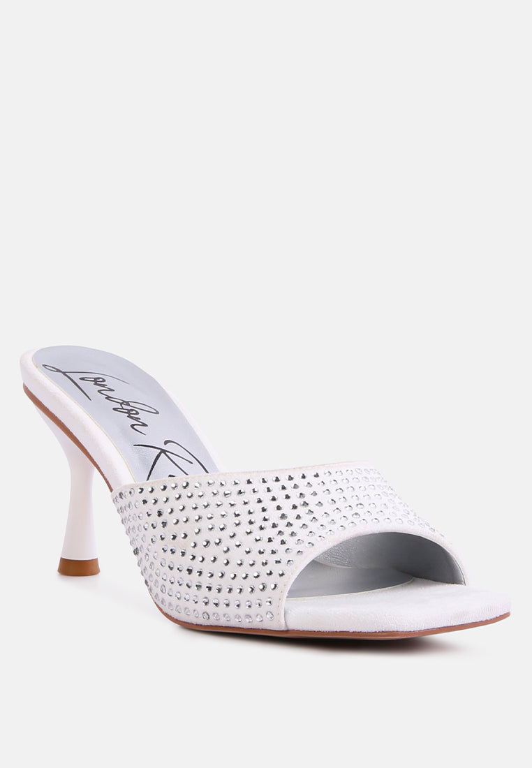 Imprint Heat Set Diamante Slip On Sandals - Tigbul's Variety Fashion Shop