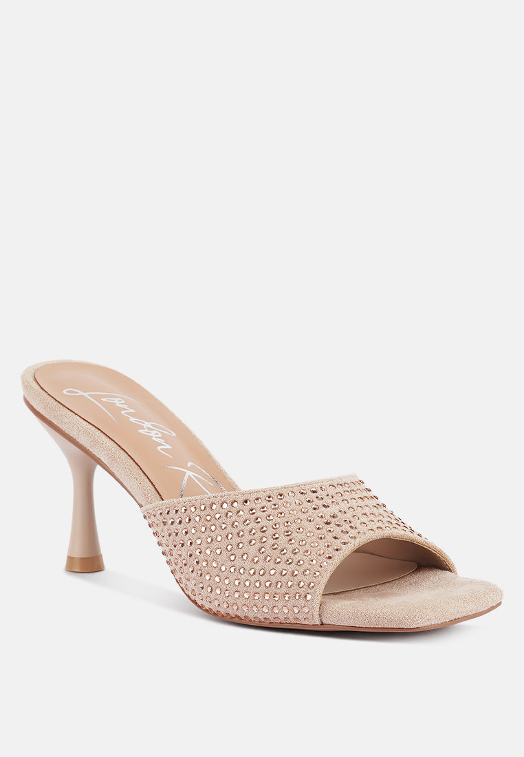 Imprint Heat Set Diamante Slip On Sandals - Tigbul's Variety Fashion Shop