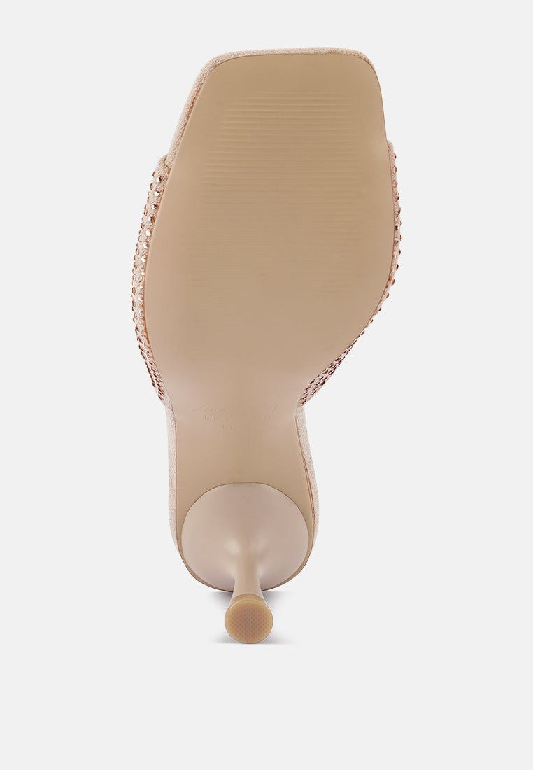 Imprint Heat Set Diamante Slip On Sandals - Tigbul's Variety Fashion Shop