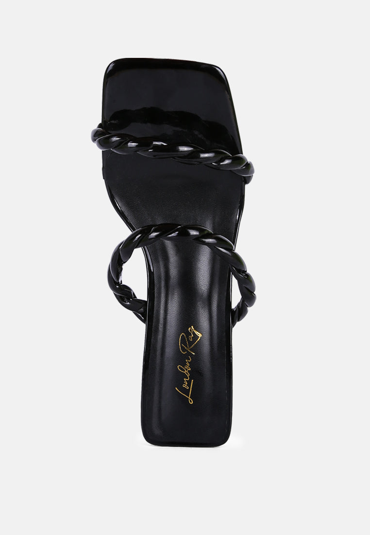 Inamorata Twisted Strap Mid Heel Sandals - Tigbul's Variety Fashion Shop