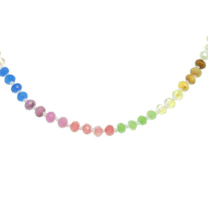Iridescent Natural Gemstone Glass Beaded Necklace - Tigbul's Variety Fashion Shop