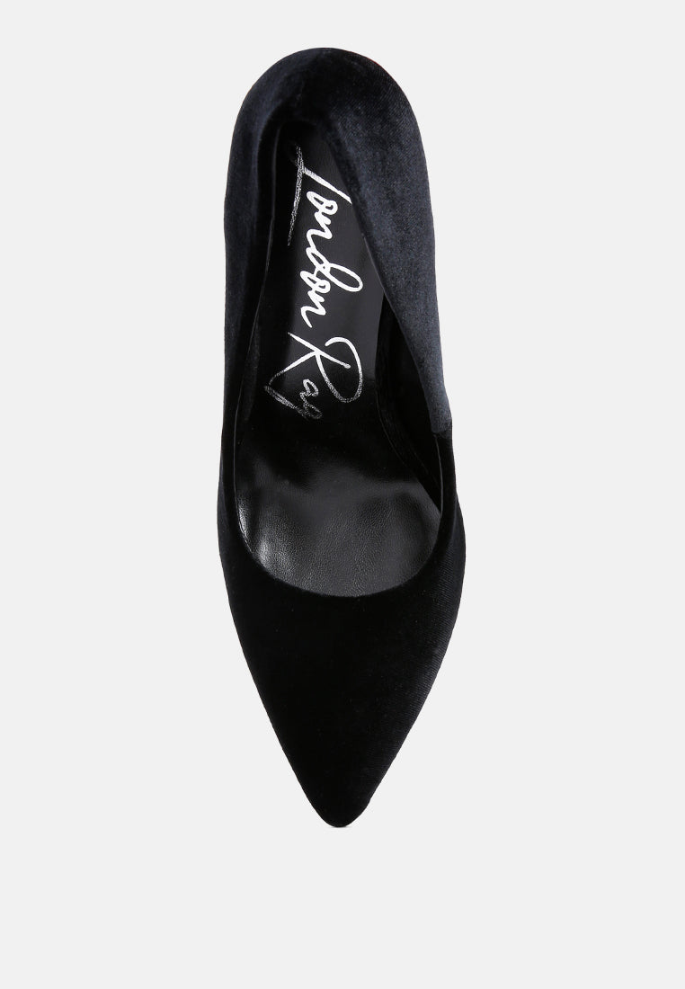 Janessa Velvet Stiletto Heel Pumps - Tigbul's Variety Fashion Shop