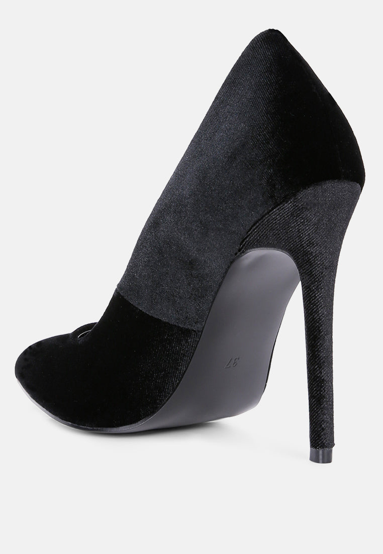 Janessa Velvet Stiletto Heel Pumps - Tigbul's Variety Fashion Shop
