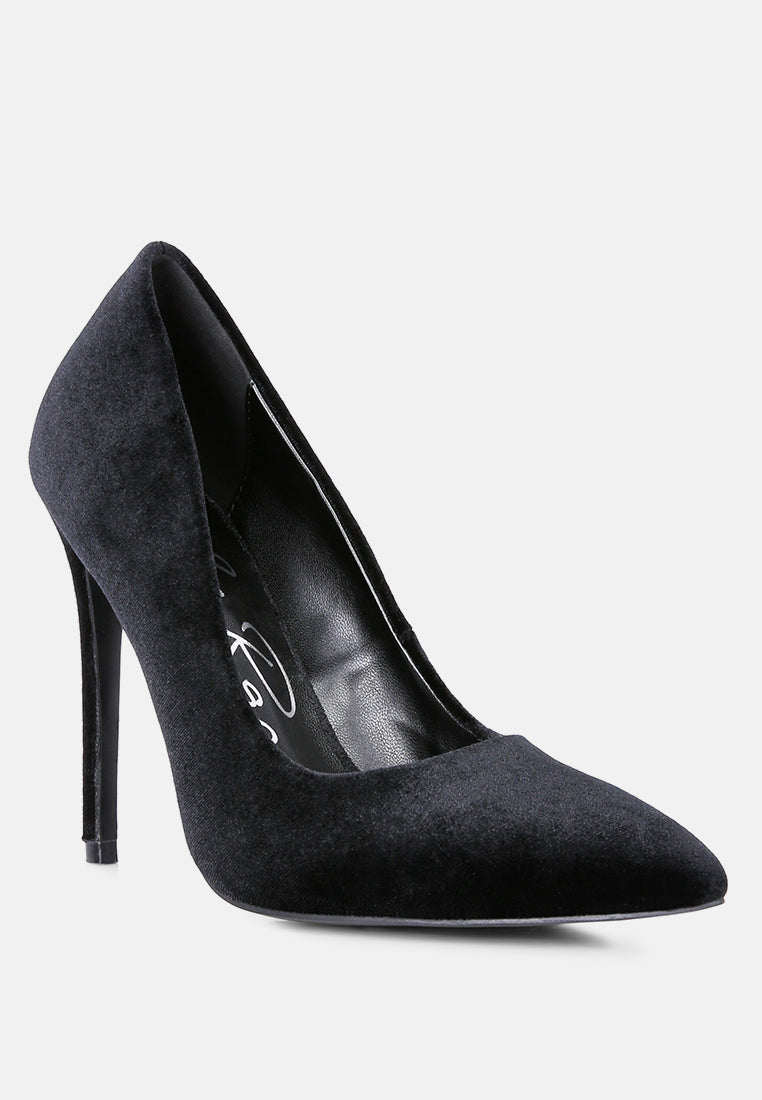 Janessa Velvet Stiletto Heel Pumps - Tigbul's Variety Fashion Shop