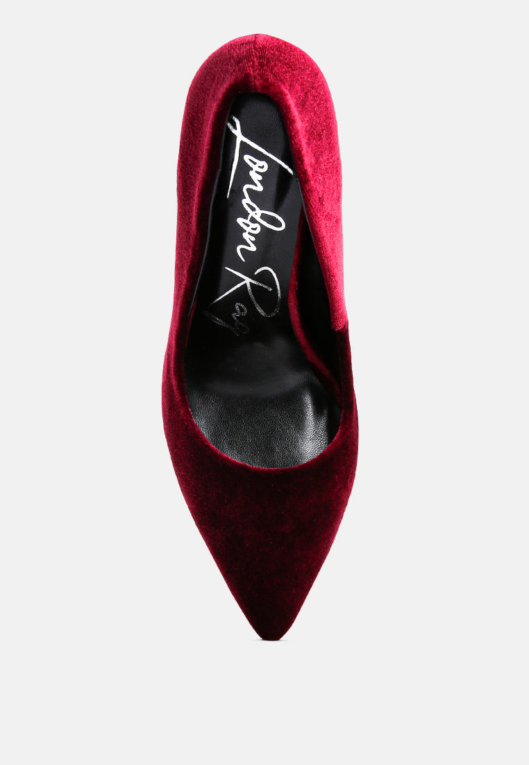 Janessa Velvet Stiletto Heel Pumps - Tigbul's Variety Fashion Shop