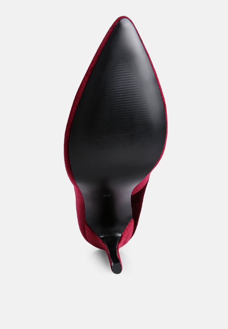Janessa Velvet Stiletto Heel Pumps - Tigbul's Variety Fashion Shop