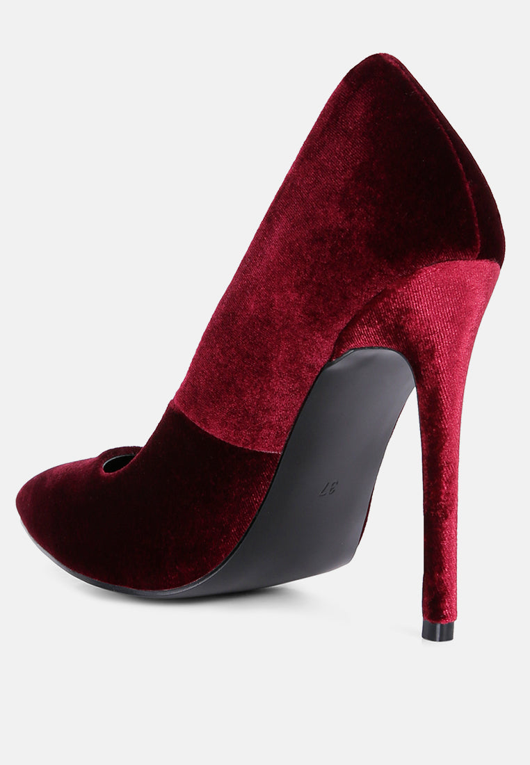 Janessa Velvet Stiletto Heel Pumps - Tigbul's Variety Fashion Shop